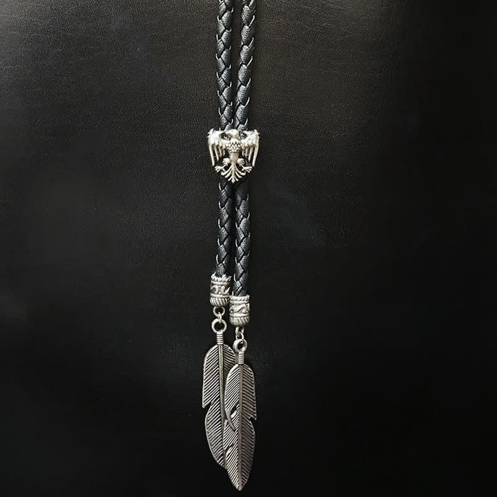 Mini Animal Series Pendant Feather Shape Tip Bolo Tie - Style #6 - image 8