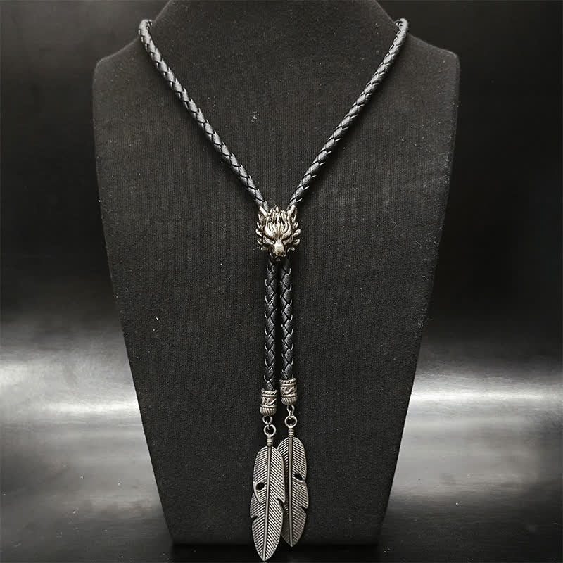 Mini Animal Series Pendant Feather Shape Tip Bolo Tie - image 3