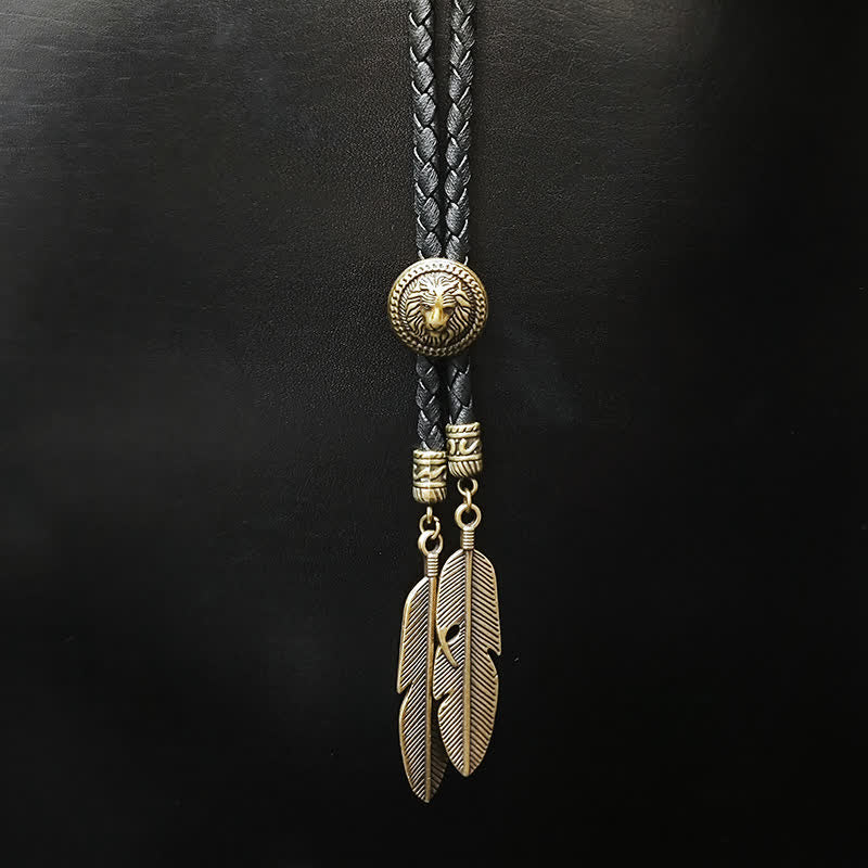 Mini Animal Series Pendant Feather Shape Tip Bolo Tie - Style #8 - image 10