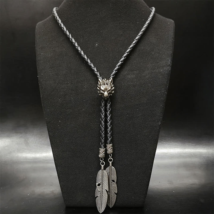 Mini Animal Series Pendant Feather Shape Tip Bolo Tie - image 3