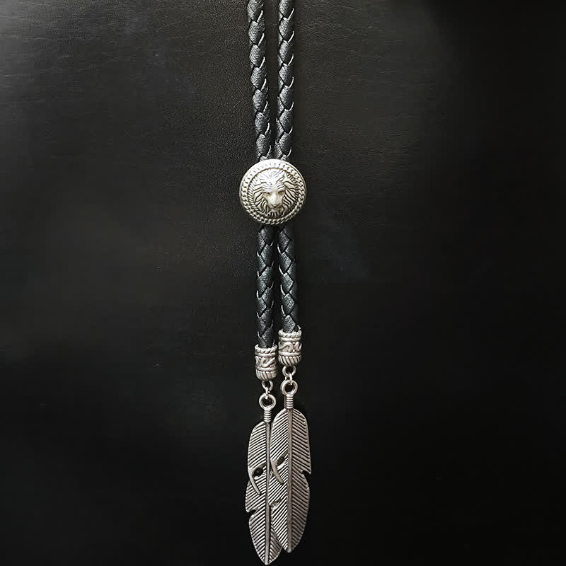 Mini Animal Series Pendant Feather Shape Tip Bolo Tie - Style #5 - image 7