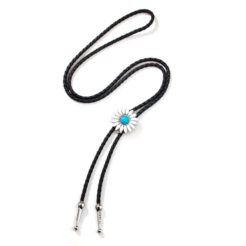 Little Daisy Sunflower Faux Gemstone Pendant Bolo Tie - image 6