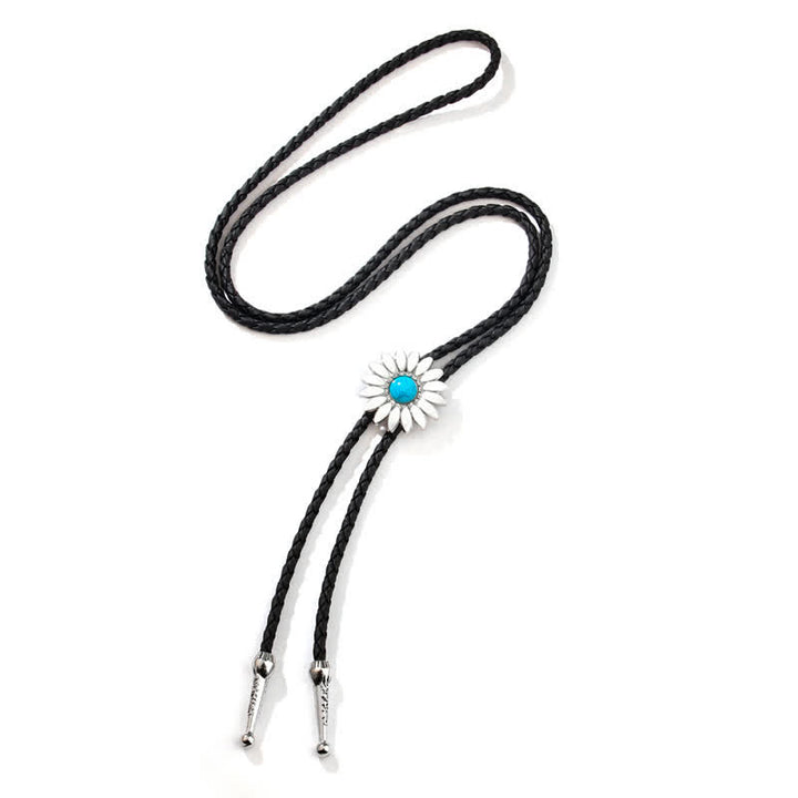 Little Daisy Sunflower Faux Gemstone Pendant Bolo Tie - image 6