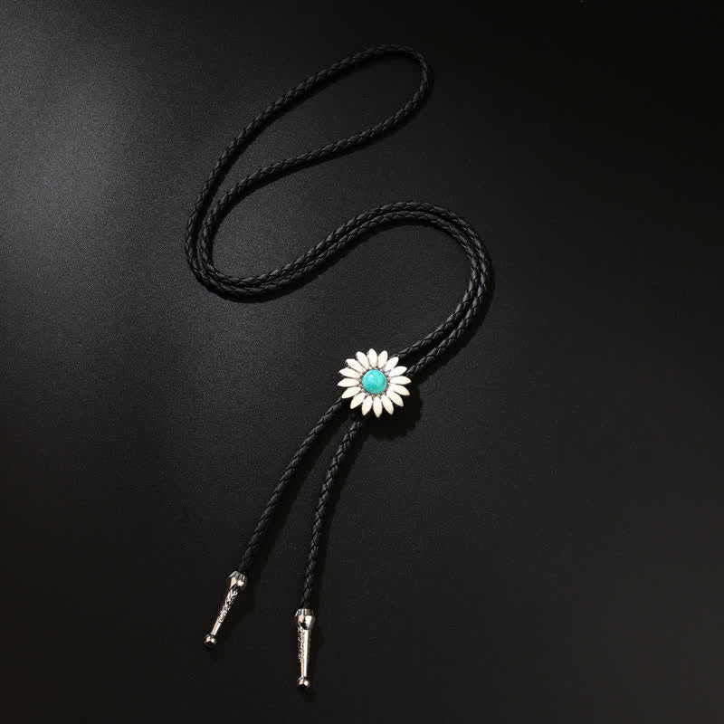 Little Daisy Sunflower Faux Gemstone Pendant Bolo Tie - image 4