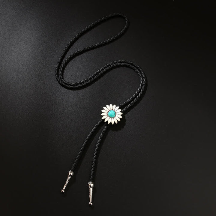 Little Daisy Sunflower Faux Gemstone Pendant Bolo Tie - image 4