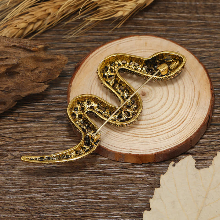 Wild Snake Sparkle Crystal Rhinestone Brooch - image 3