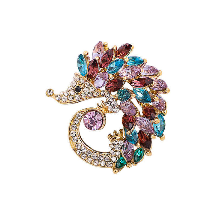 Multicolor Rhinestone Hedgehog Brooch - image 9