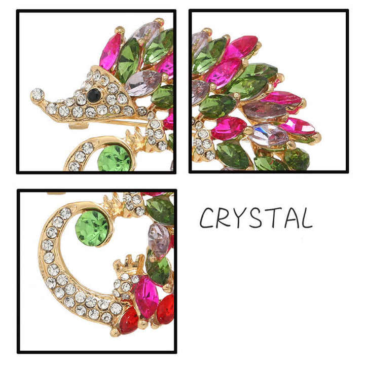 Multicolor Rhinestone Hedgehog Brooch - image 6