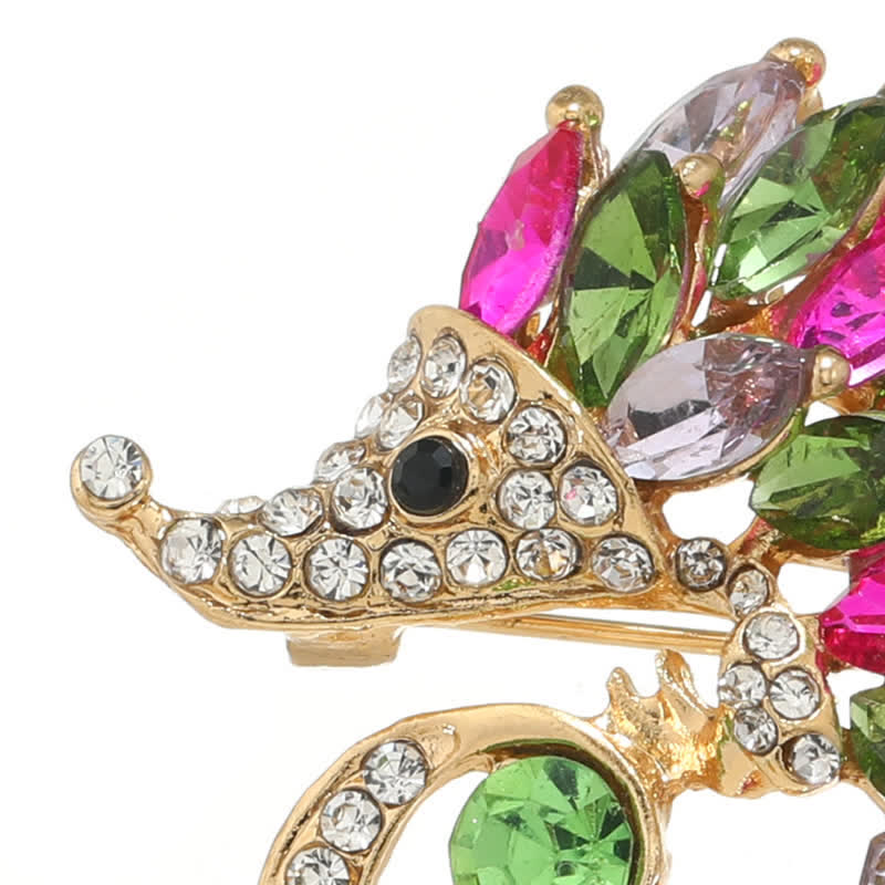 Multicolor Rhinestone Hedgehog Brooch - image 7