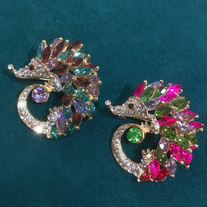 Multicolor Rhinestone Hedgehog Brooch - image 4