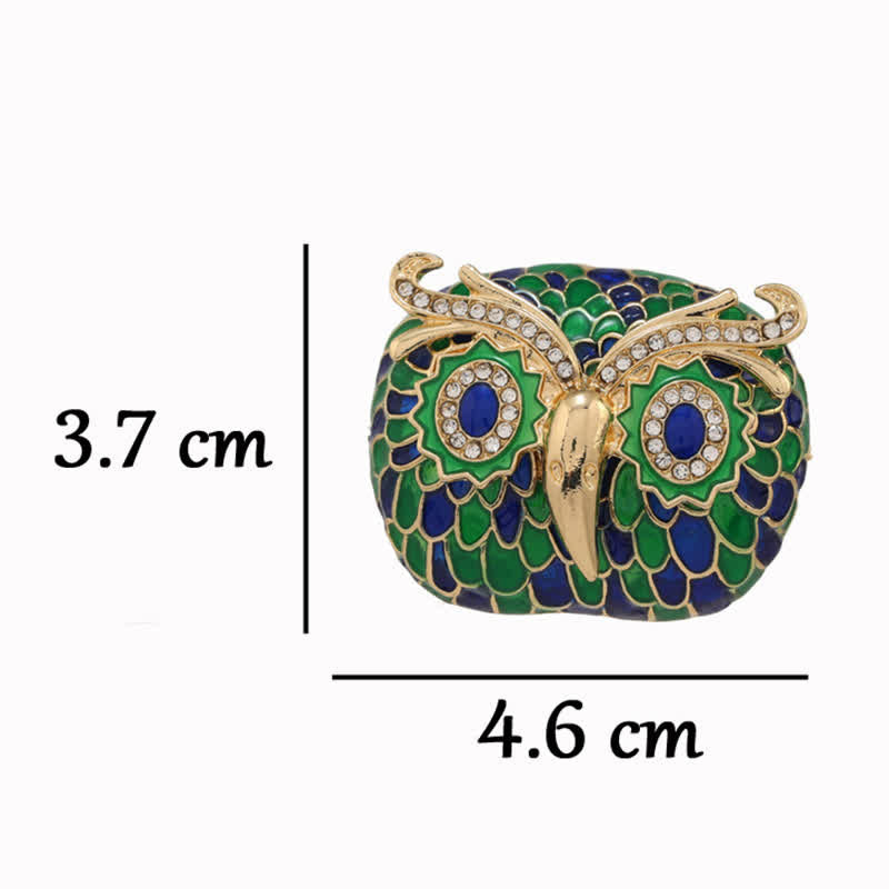 Vintage Glazed Feathers Owl Animal Brooch - image 4