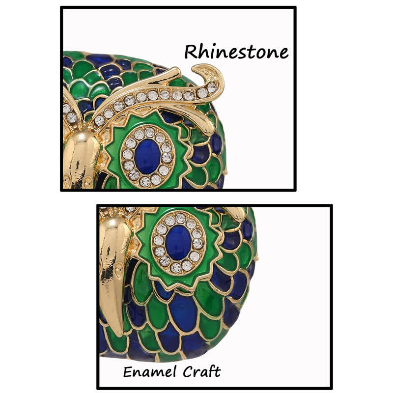 Vintage Glazed Feathers Owl Animal Brooch - image 3