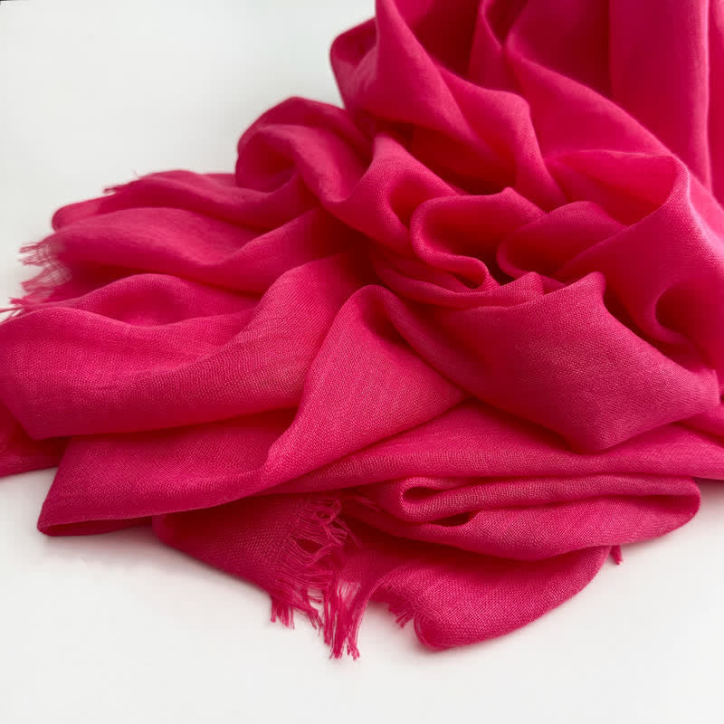 Summer Voile Solid Color Cotton Linen Thin Scarf - #11 DeepPink - image 17