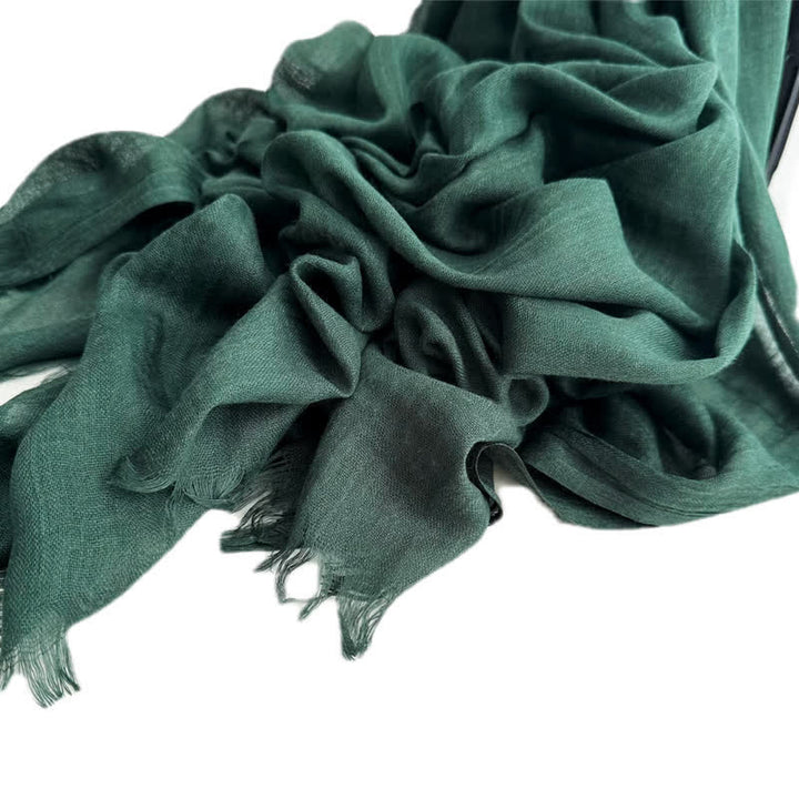 Summer Voile Solid Color Cotton Linen Thin Scarf - #16 Dark Green - image 23