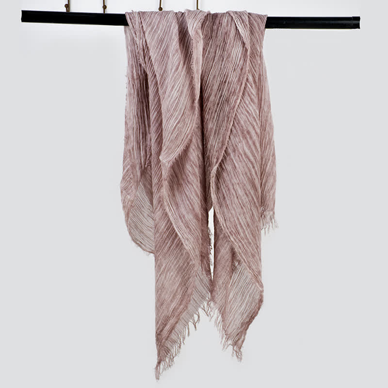 Wrinkle Design Lightweight Cotton Linen Thin Scarf - Dusty Pink - image 9