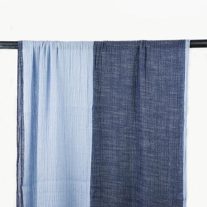 Two-Tone Color Matching Lightweight Retro Thin Scarf - Blue & Navy - image 4