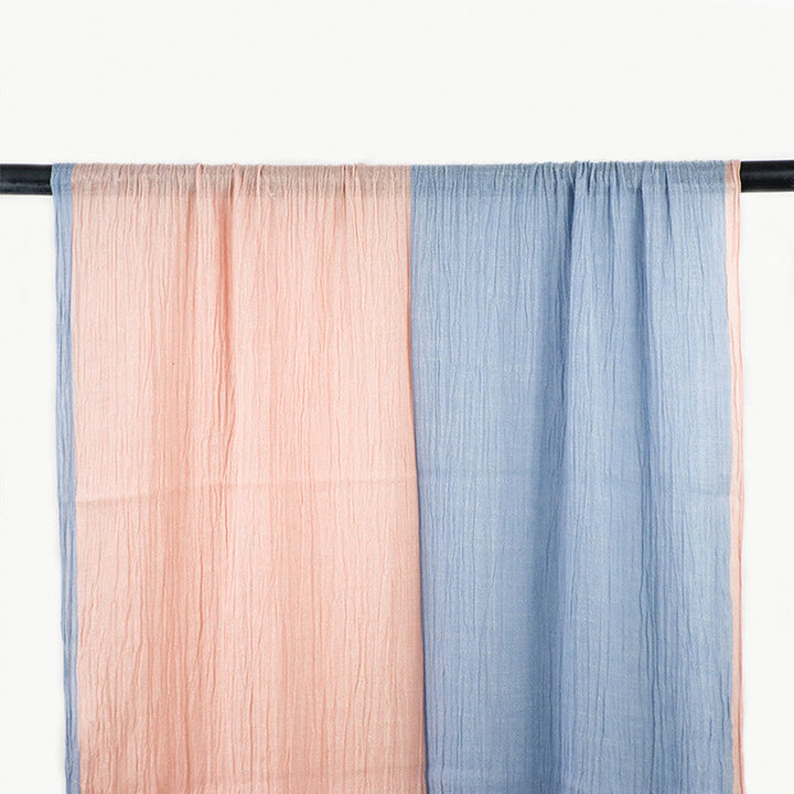 Two-Tone Color Matching Lightweight Retro Thin Scarf - Pink & Blue - image 3