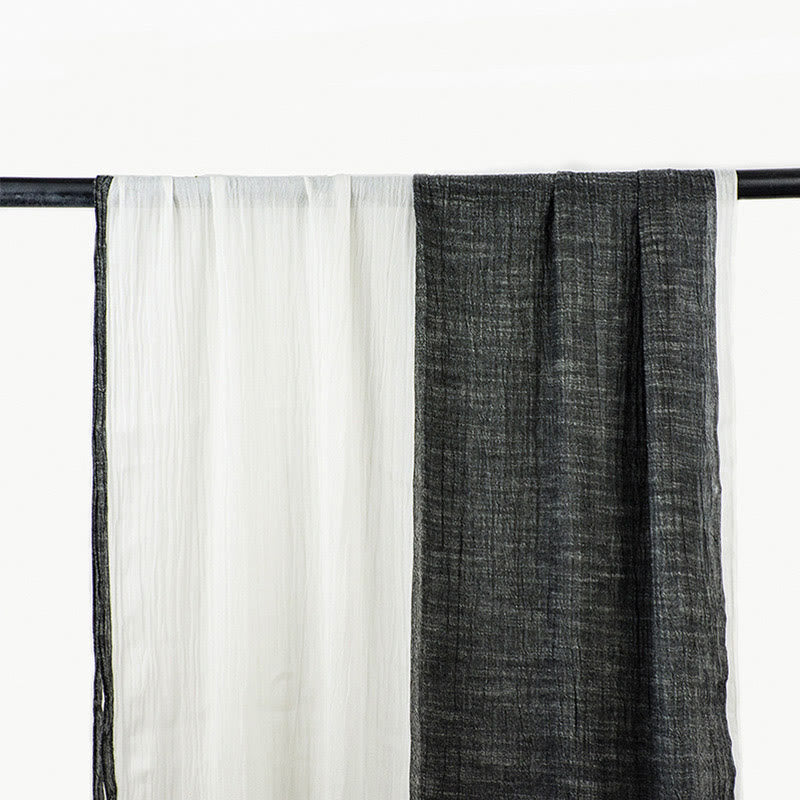 Two-Tone Color Matching Lightweight Retro Thin Scarf - Black & White - image 6
