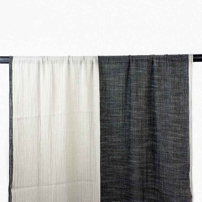 Two-Tone Color Matching Lightweight Retro Thin Scarf - Black & Gray - image 2