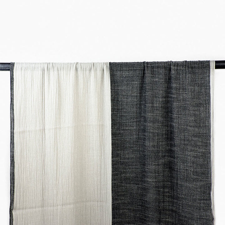 Two-Tone Color Matching Lightweight Retro Thin Scarf - Black & Gray - image 2