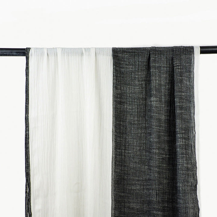 Two-Tone Color Matching Lightweight Retro Thin Scarf - Black & White - image 6