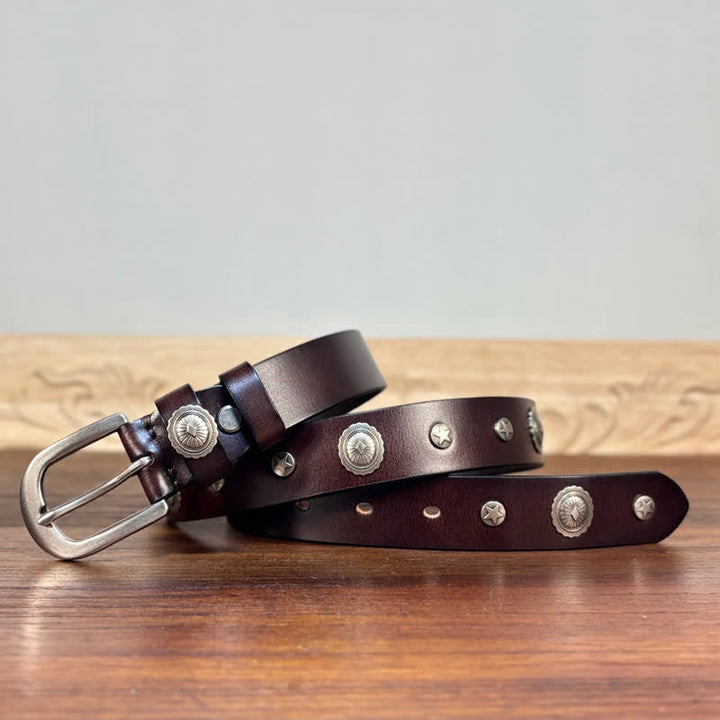 Punk Rock Heavy Metal Rvet Studded Leather Belt - image 5