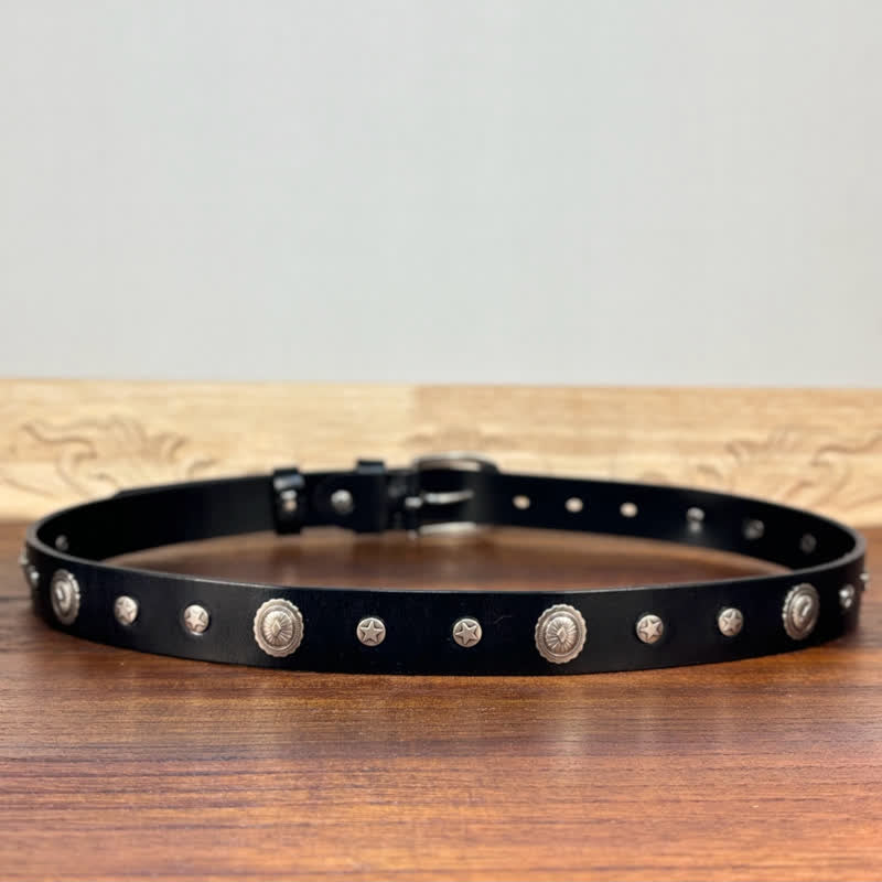 Punk Rock Heavy Metal Rvet Studded Leather Belt - image 3