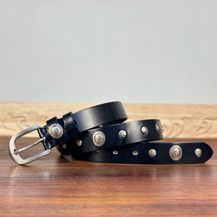 Punk Rock Heavy Metal Rvet Studded Leather Belt - image 1