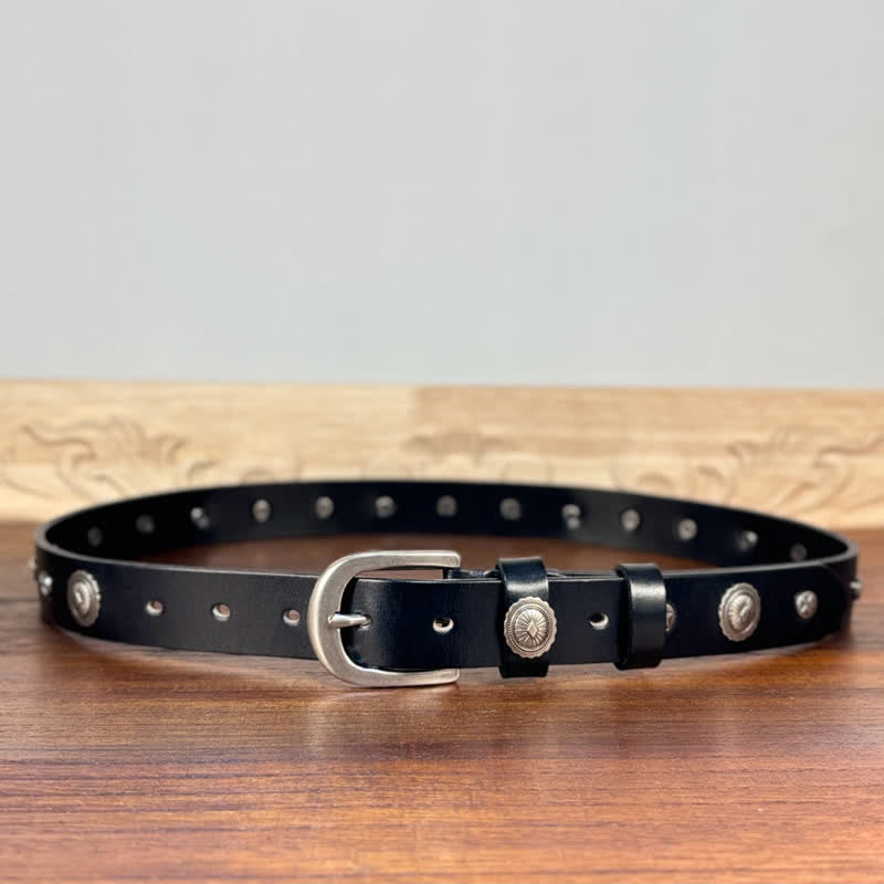 Punk Rock Heavy Metal Rvet Studded Leather Belt - image 2