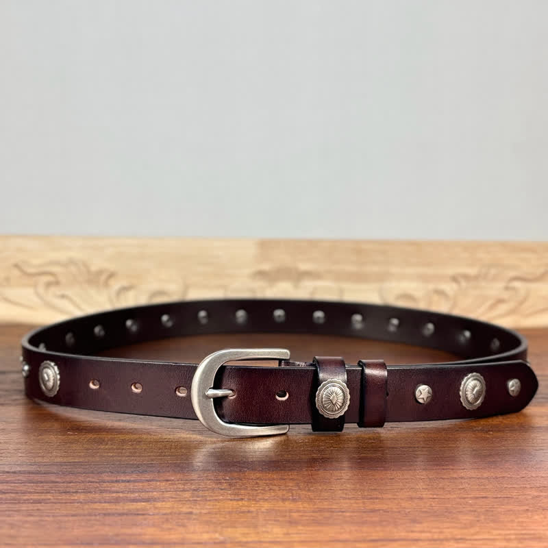 Punk Rock Heavy Metal Rvet Studded Leather Belt - image 6