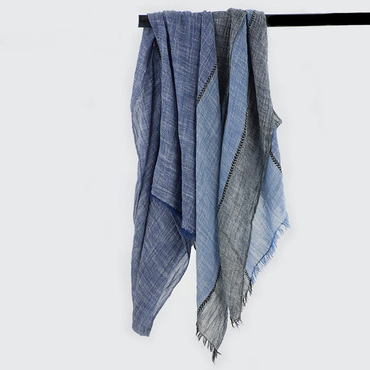 Three-Tone Color Matching Wrinkles Summer Thin Scarf - Style #1 - image 0