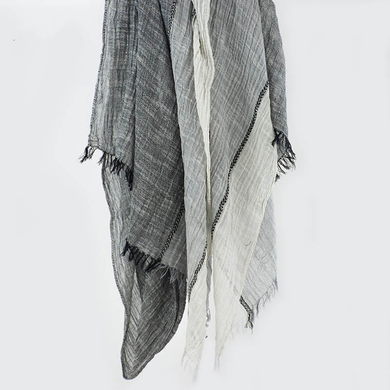 Three-Tone Color Matching Wrinkles Summer Thin Scarf - Style #7 - image 9
