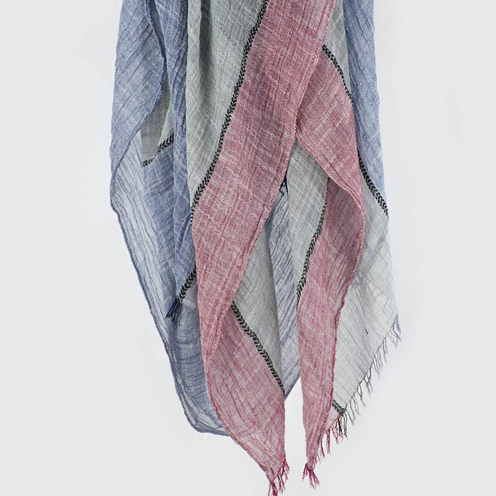Three-Tone Color Matching Wrinkles Summer Thin Scarf - Style #5 - image 7