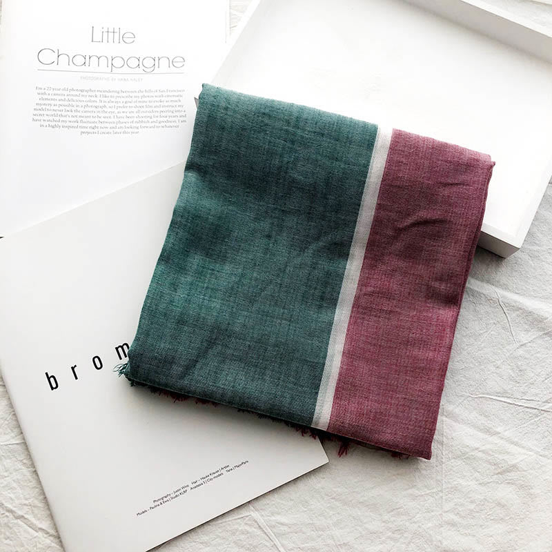 Three-Tone Color Matching Wrinkles Summer Thin Scarf - Style #21 - image 26