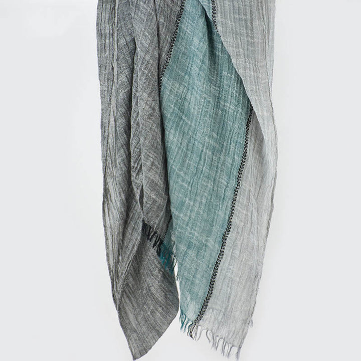 Three-Tone Color Matching Wrinkles Summer Thin Scarf - Style #2 - image 4