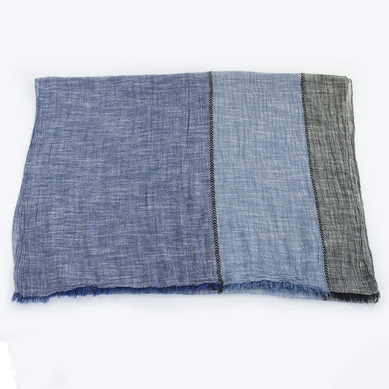 Three-Tone Color Matching Wrinkles Summer Thin Scarf - image 3