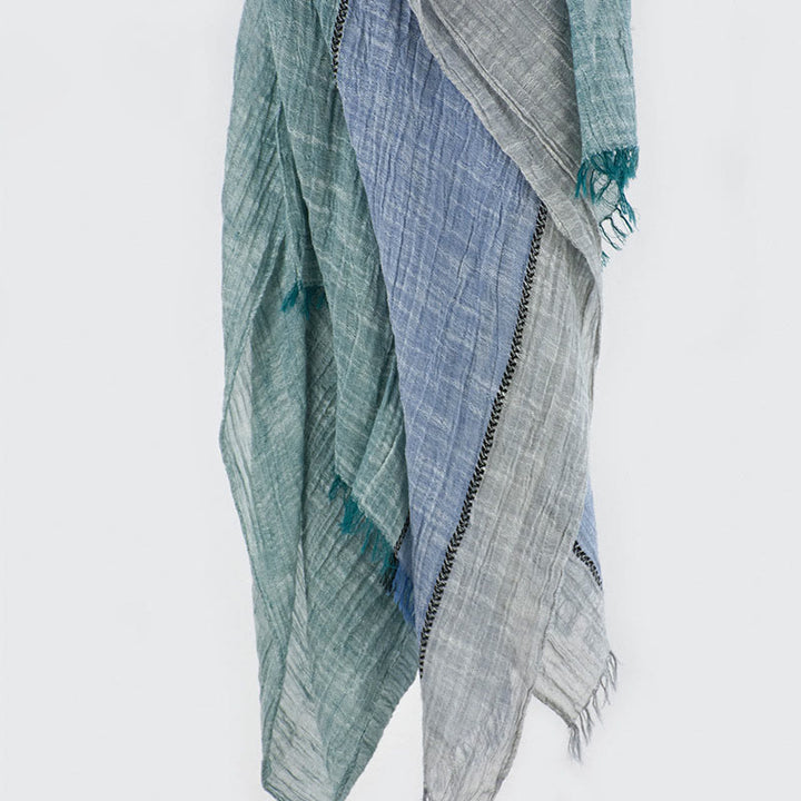 Three-Tone Color Matching Wrinkles Summer Thin Scarf - Style #4 - image 6