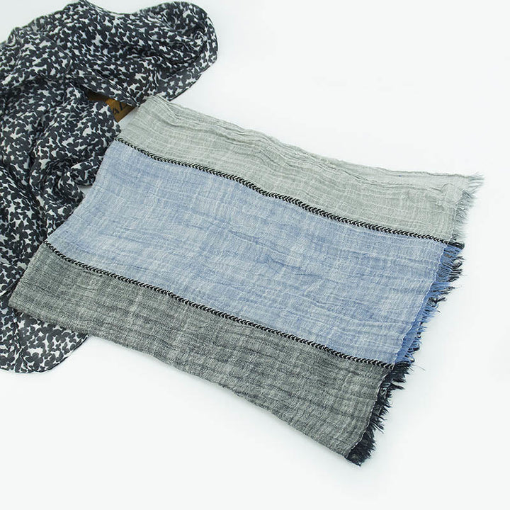 Three-Tone Color Matching Wrinkles Summer Thin Scarf - Style #8 - image 10