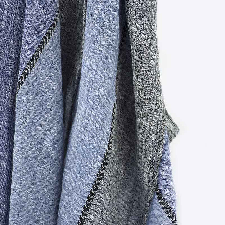 Three-Tone Color Matching Wrinkles Summer Thin Scarf - image 1