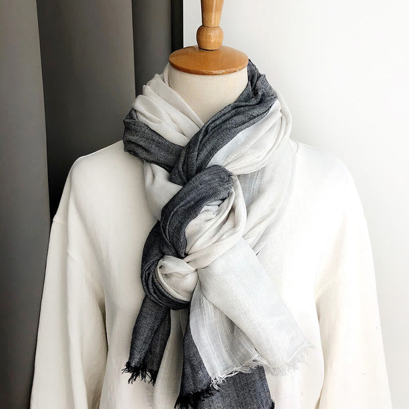 Three-Tone Color Matching Wrinkles Summer Thin Scarf - image 20