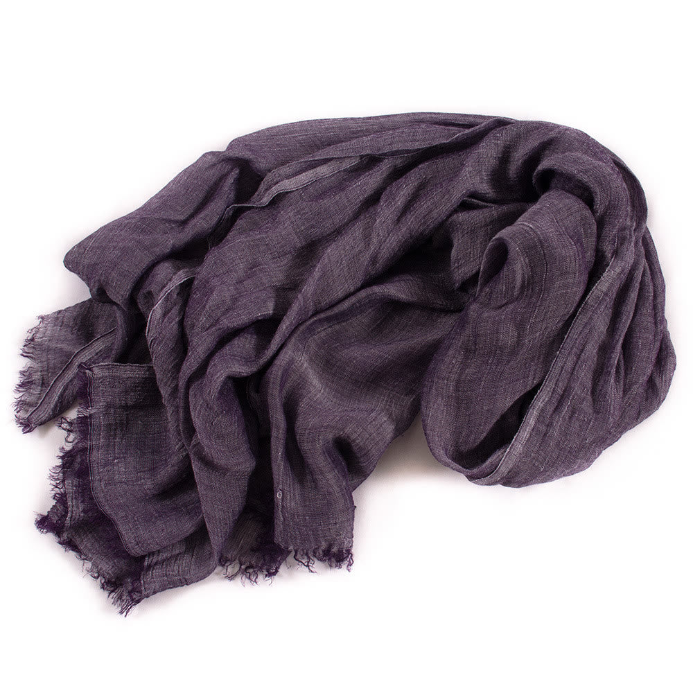 Solid Color Vintage Pleated Light Summer Thin Scarf - Army Green - image 0