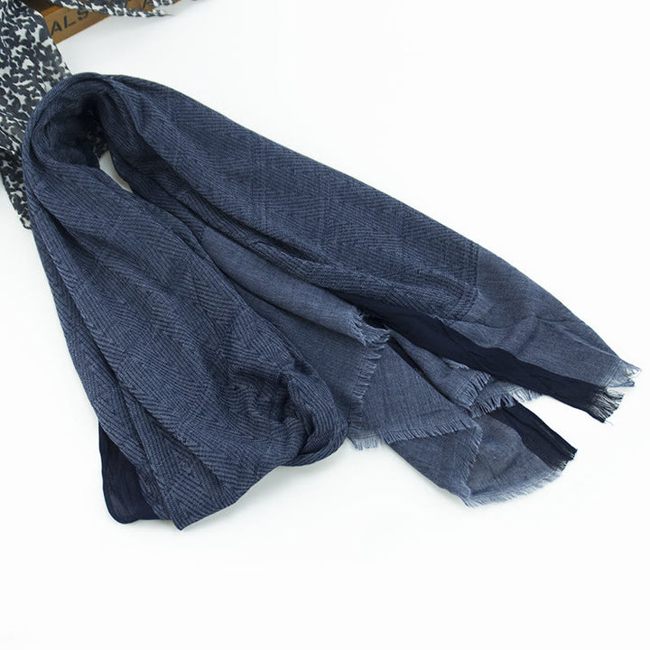 Plain Color Herringbone Pleats Light Thin Scarf - image 6