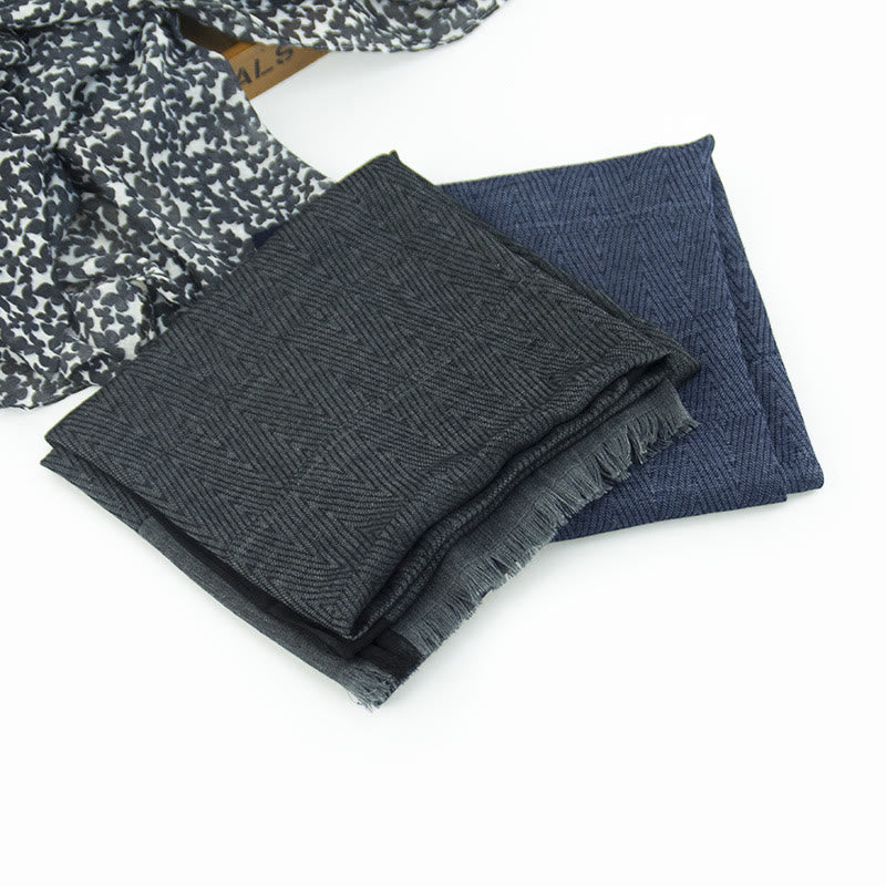 Plain Color Herringbone Pleats Light Thin Scarf - image 2