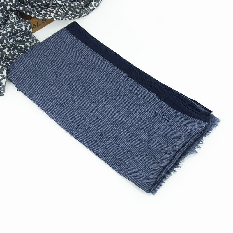 Plain Color Herringbone Pleats Light Thin Scarf - image 1