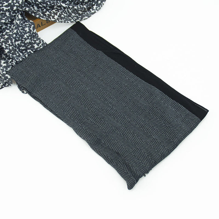 Plain Color Herringbone Pleats Light Thin Scarf - image 8