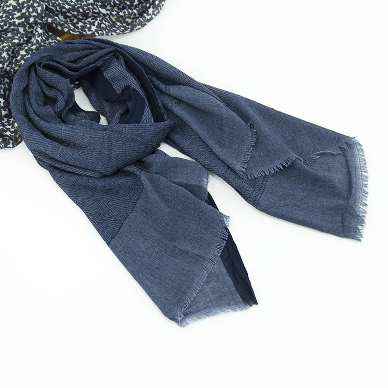 Plain Color Herringbone Pleats Light Thin Scarf - image 5
