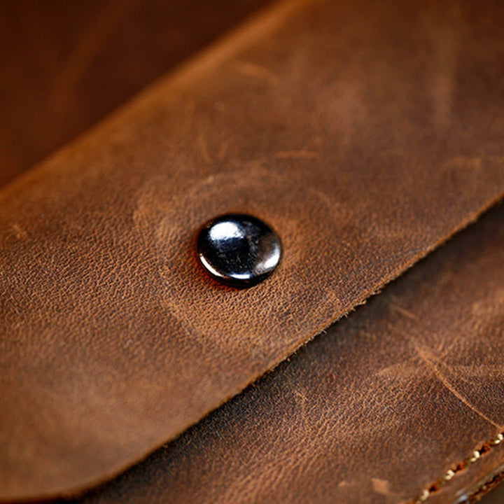 Coffee Mobile Phone Genuine Leather Hanging Waist Belt Bag - image 5