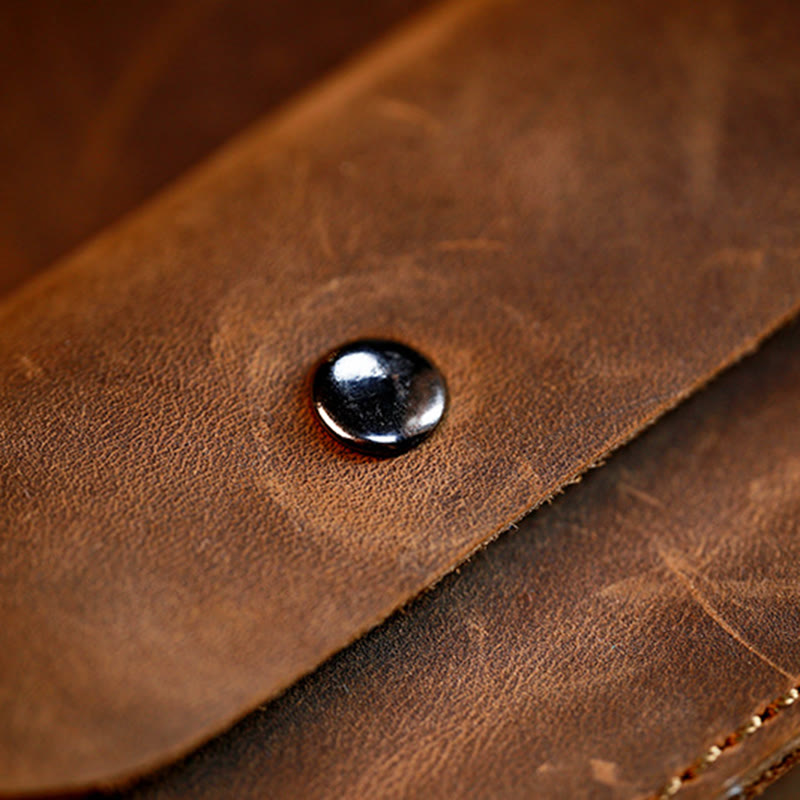 Coffee Mobile Phone Genuine Leather Hanging Waist Belt Bag - image 5