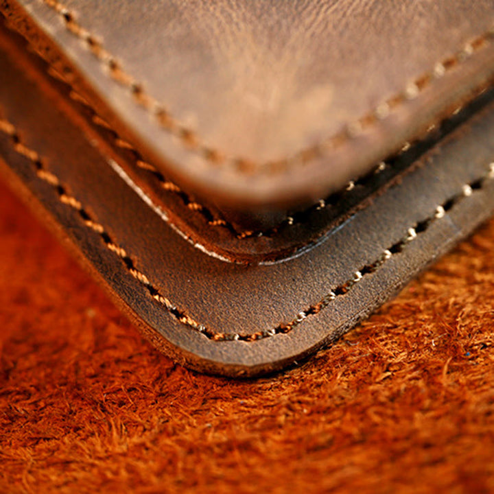 Coffee Mobile Phone Genuine Leather Hanging Waist Belt Bag - image 9