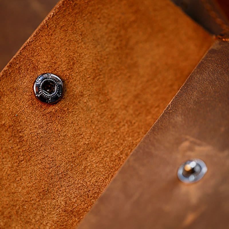Coffee Mobile Phone Genuine Leather Hanging Waist Belt Bag - image 6